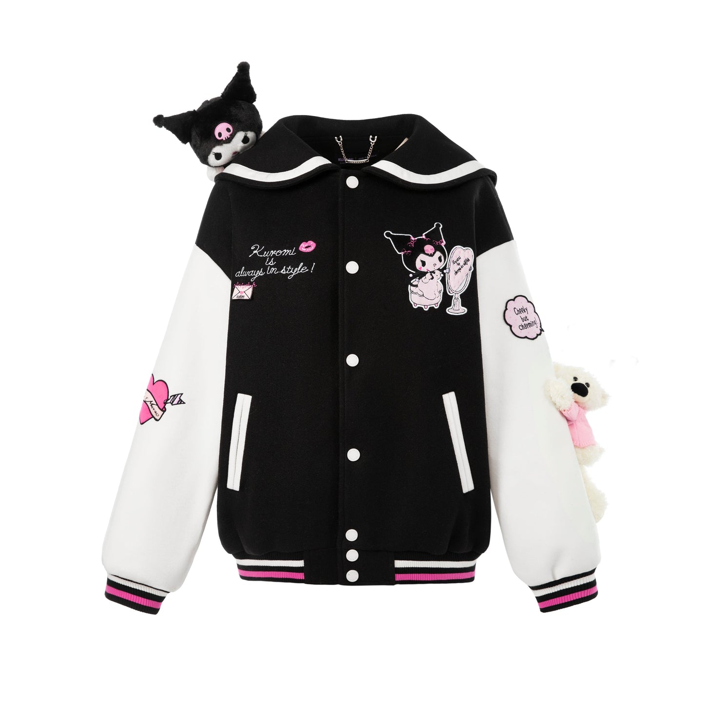 13DE MARZO Kuromi Bear Sailor Baseball Jacket