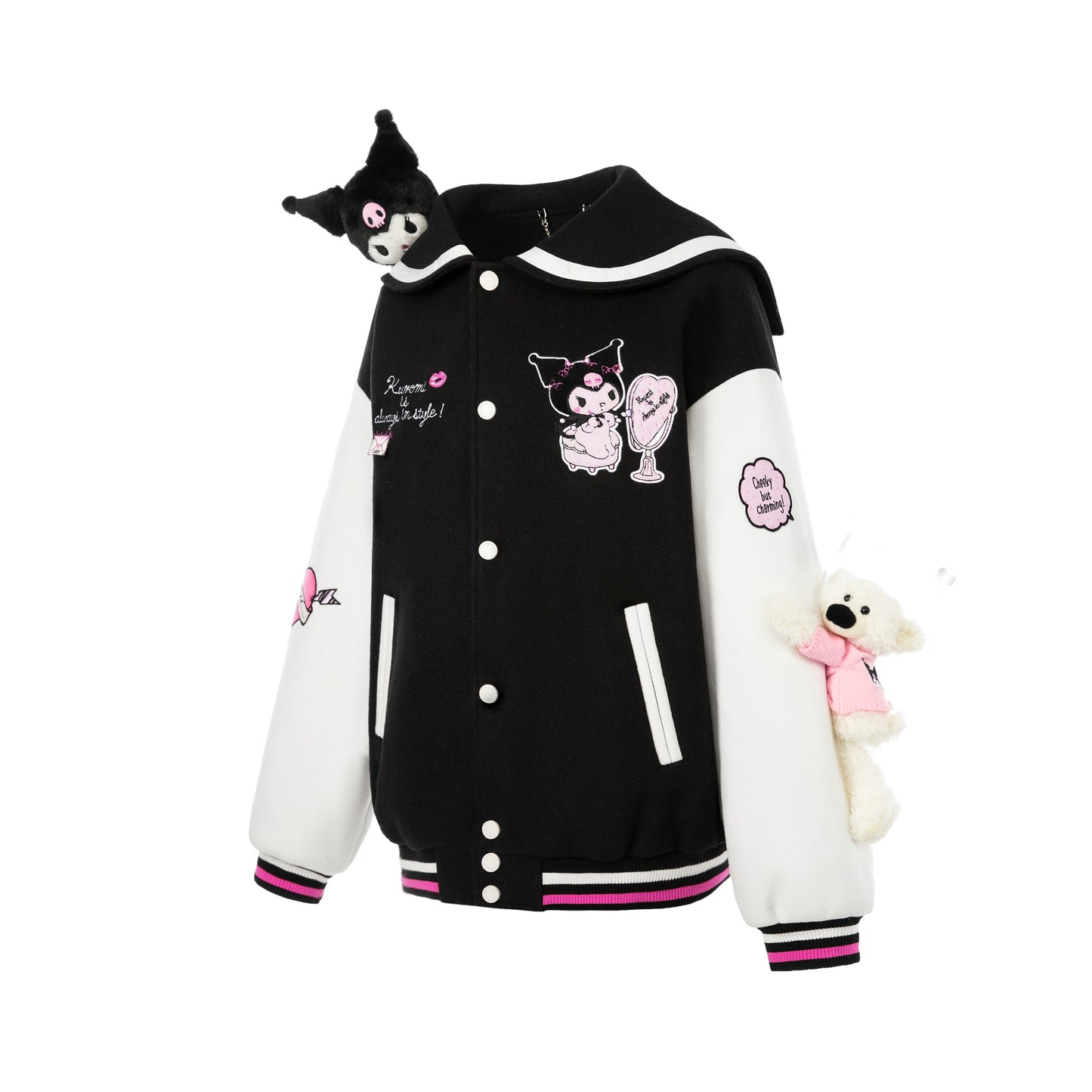 13DE MARZO Kuromi Bear Sailor Baseball Jacket