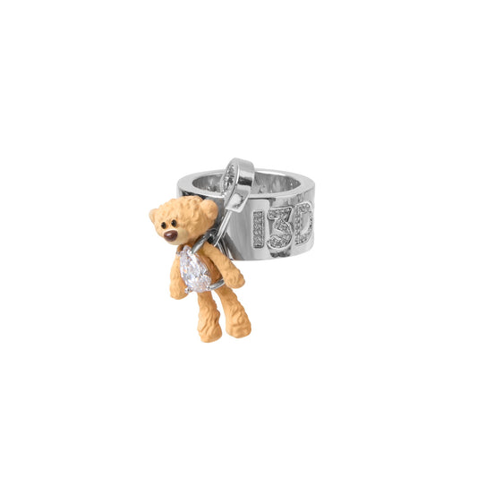 13DE MARZO Zirconia Bear Pin Ring