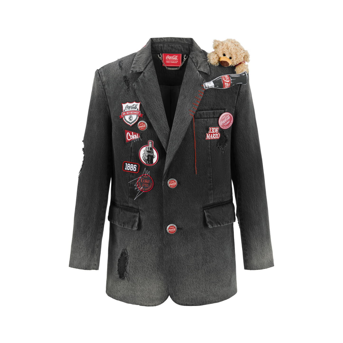 13DE MARZO Coca-Cola Bear Denim Suit