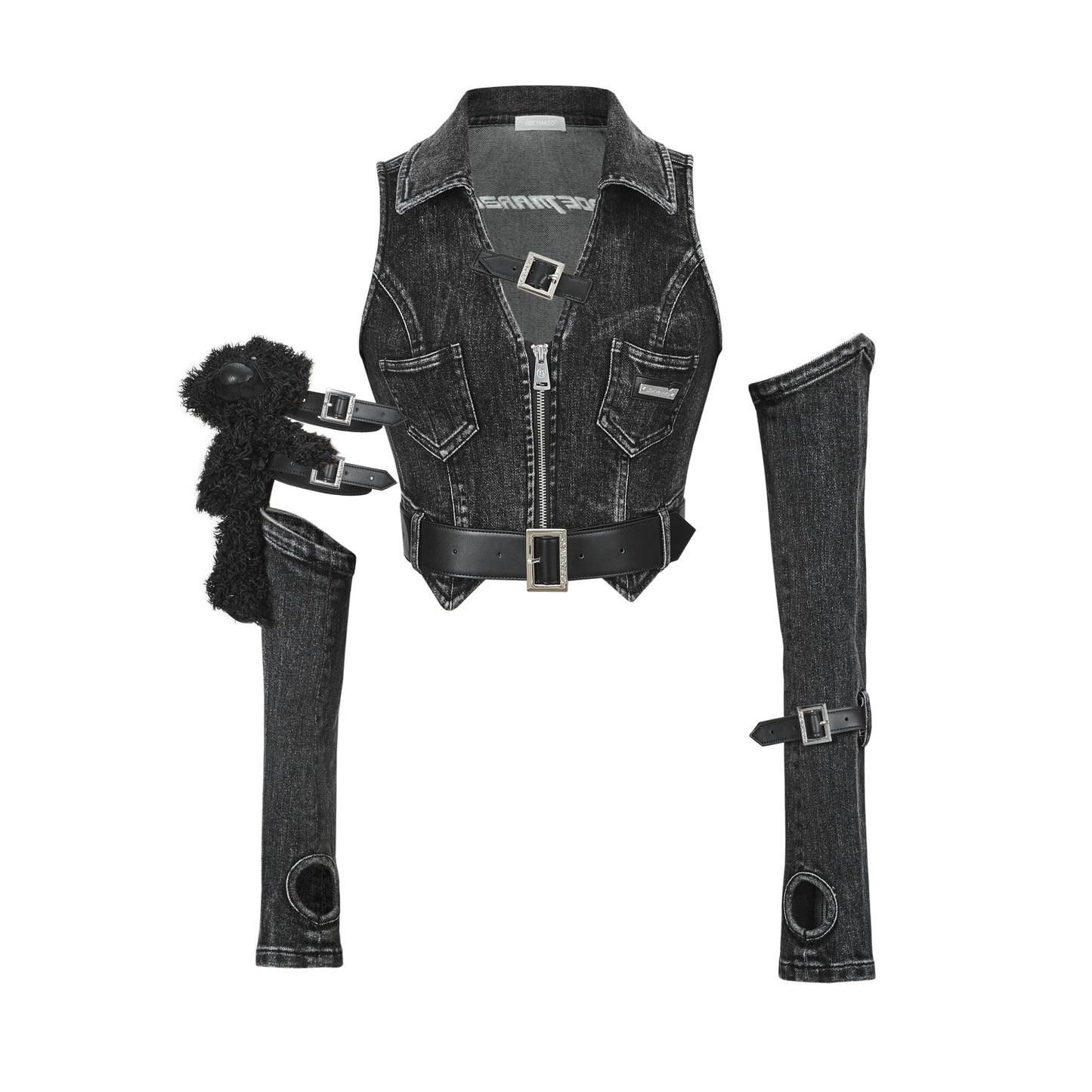 13DE MARZO Multi Belt Bear Split Vest