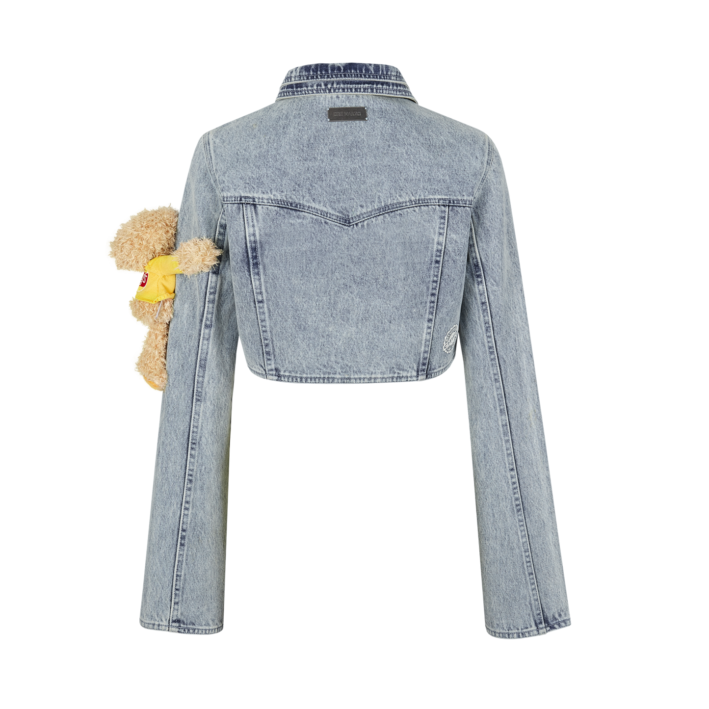 13DE MARZO Lay's Bear Washed Denim Short Jacket