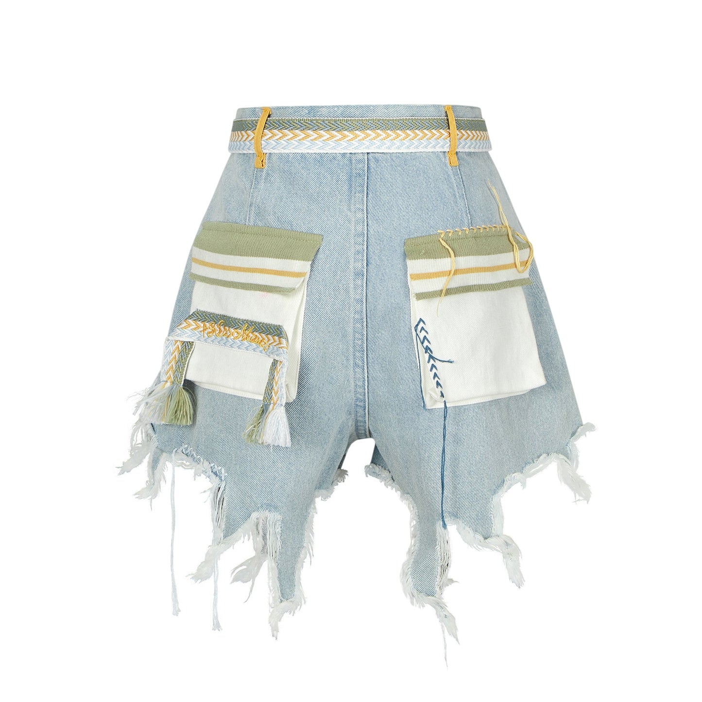 13DE MARZO Bear Deconstruct Denim Shorts