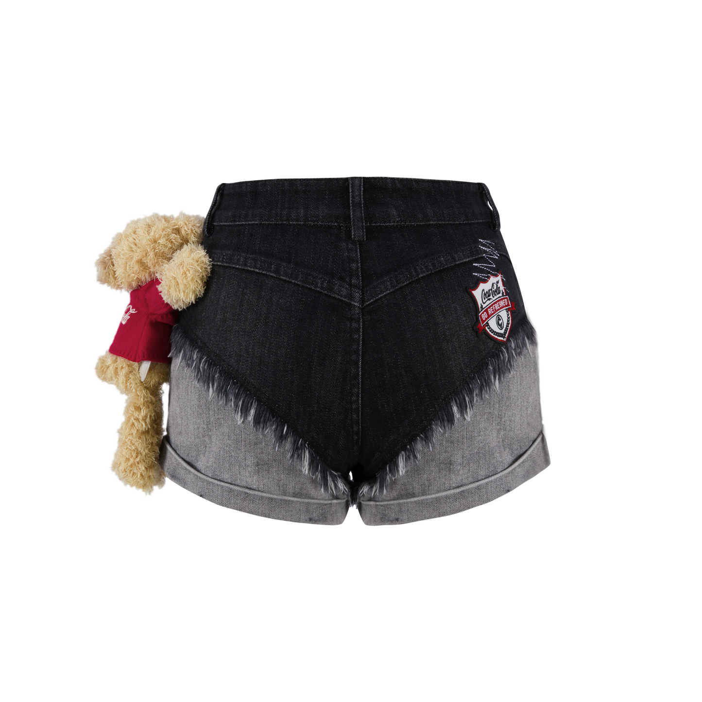 13DE MARZO Coca-Cola Bear Washed Denim Shorts