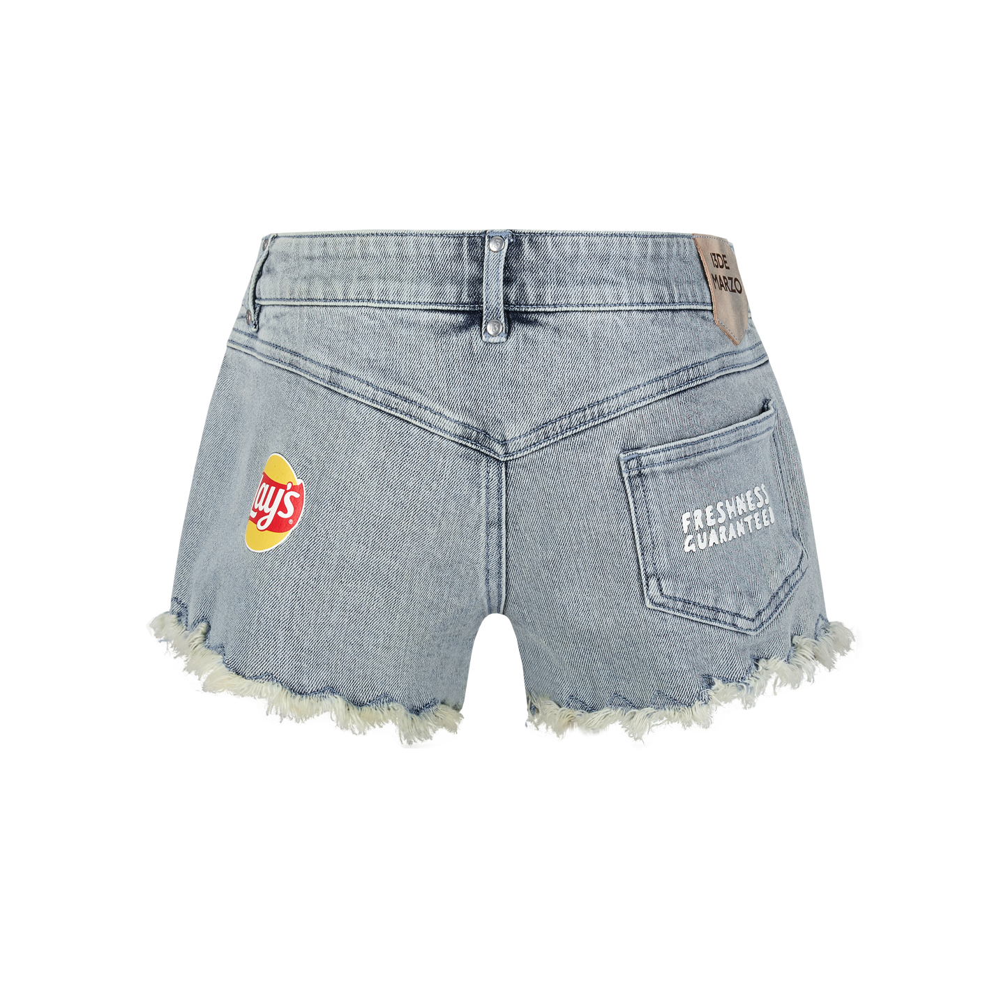 13DE MARZO Lay's Bear Washed Denim Shorts