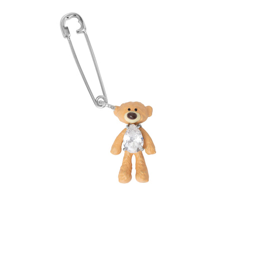 13DE MARZO Zirconia Bear Pendant Ear Pin