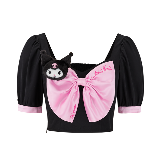 13DE MARZO Kuromi Bowknot Puff Top