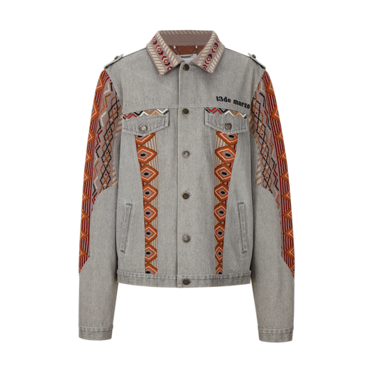 13DE MARZO Tribe Hunting Totem Patch Jacket