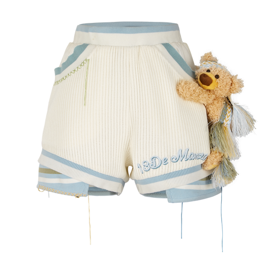 13DE MARZO Bear Deconstruct Knit Shorts