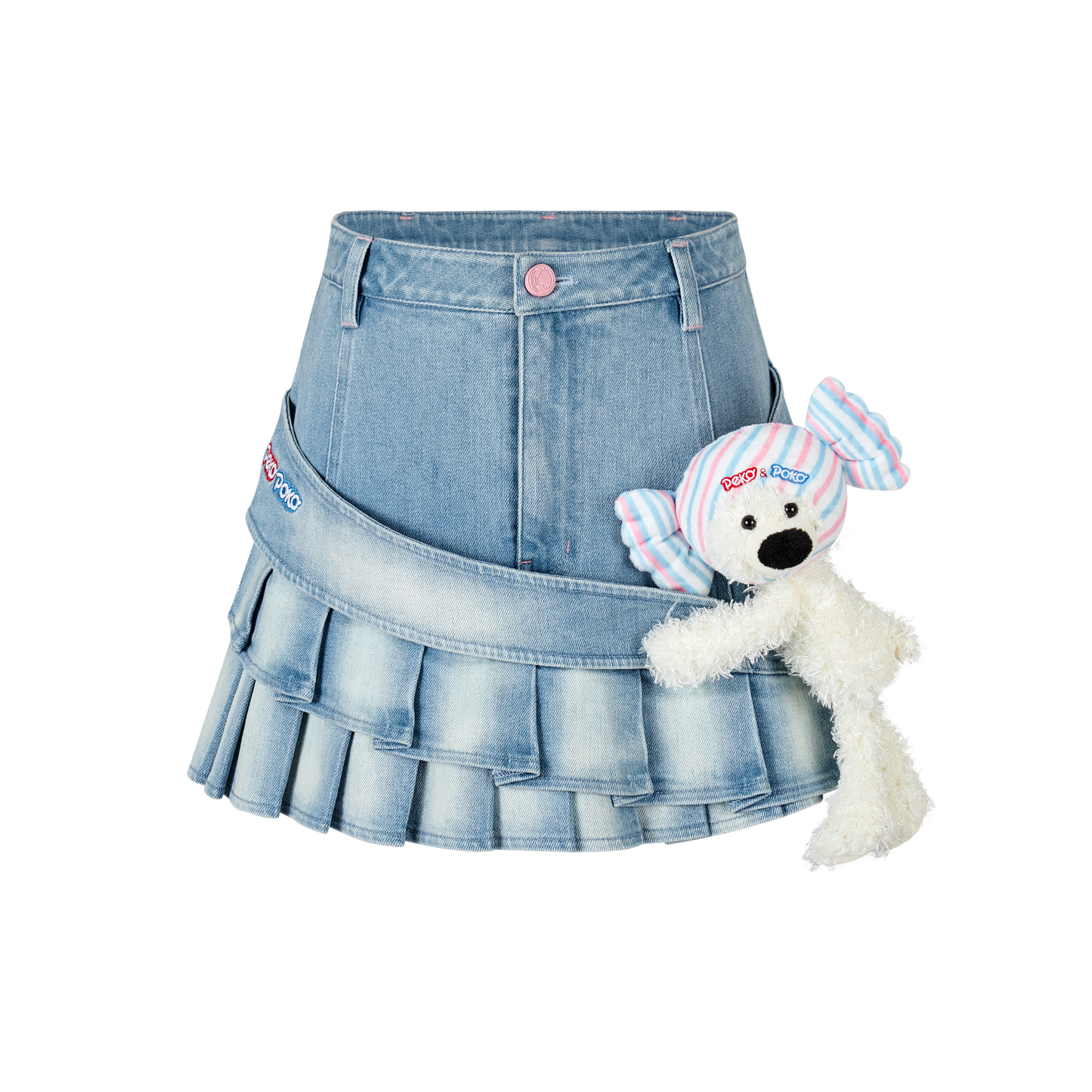 13DE MARZO Peko Sweets Bear Denim Skirt