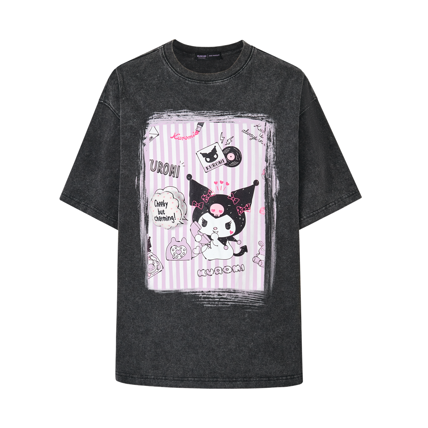 13DE MARZO Kuromi Bear Painting T-shirt