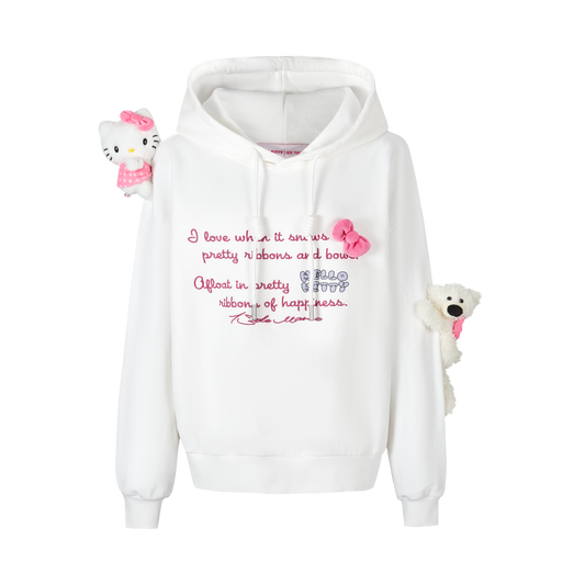 13DE MARZO Hello Kitty Bear Printing Hoodie