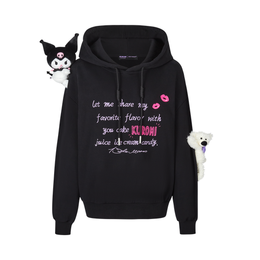 13DE MARZO Kuromi Bear Printing Hoodie