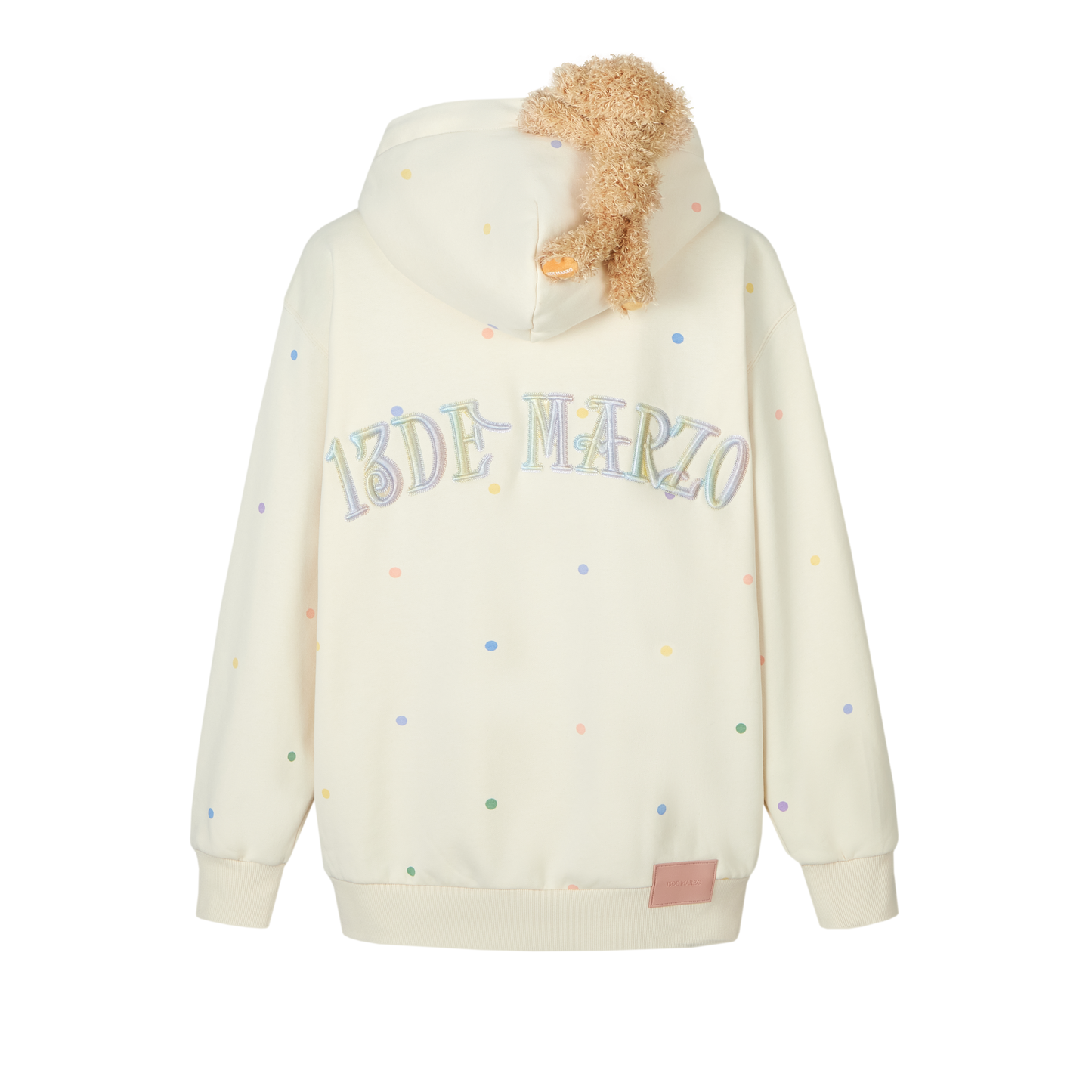 13DE MARZO Bear Colorful Dots Zip Hoodie