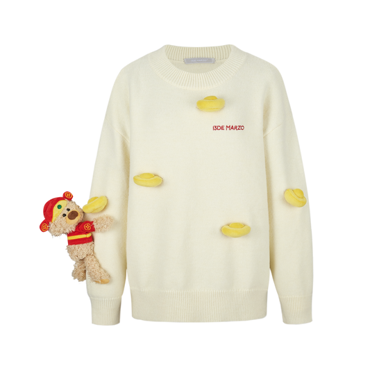 13DE MARZO Shining Golden Ingot Sweater