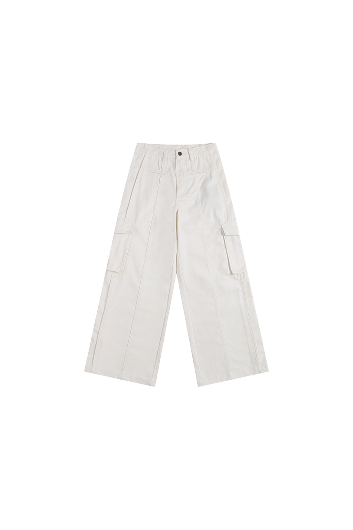 YJ1NGZYZJ White Wide-Leg Cargo Jeans