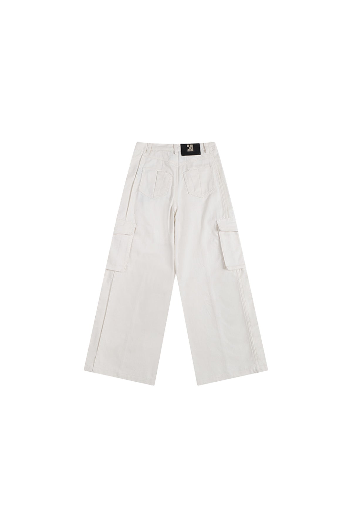 YJ1NGZYZJ White Wide-Leg Cargo Jeans