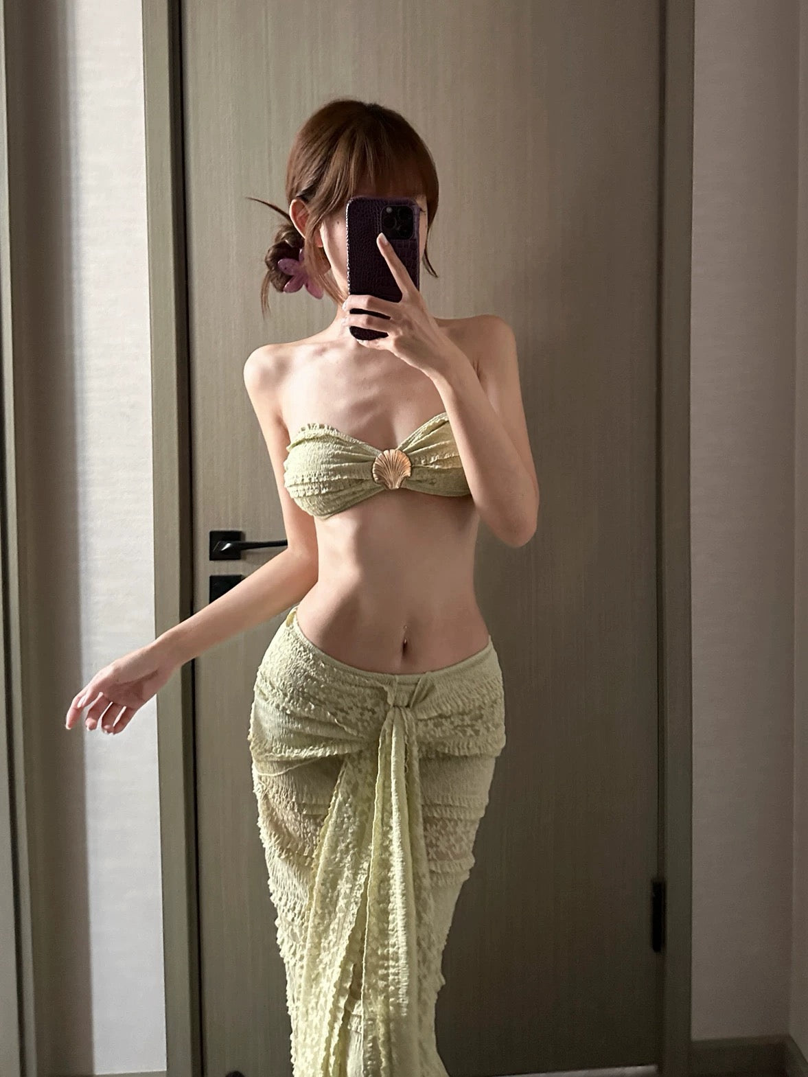 omom Honeydew Green Two-Piece Swimsuit