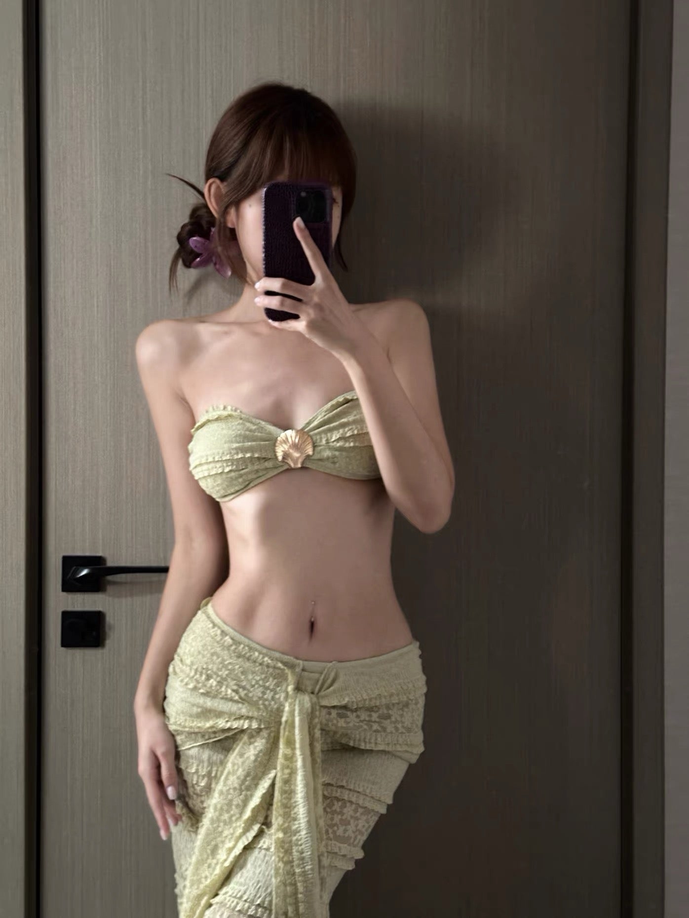 omom Honeydew Green Two-Piece Swimsuit