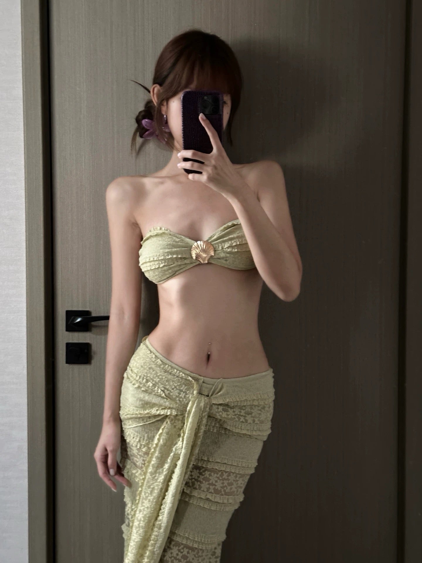 omom Honeydew Green Two-Piece Swimsuit
