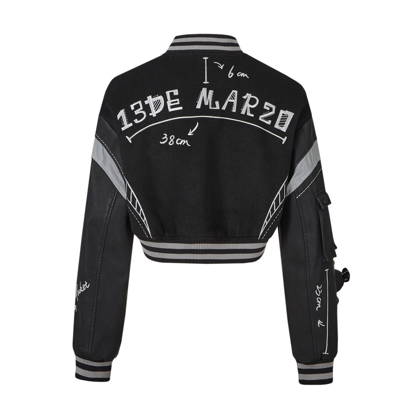 13DE MARZO Sketch Line Shirt Baseball Jacket