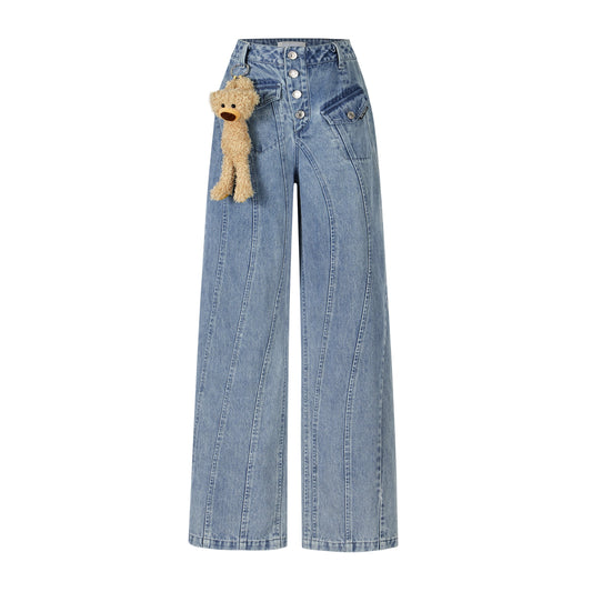 13DE MARZO Bear Curved Denim Jeans