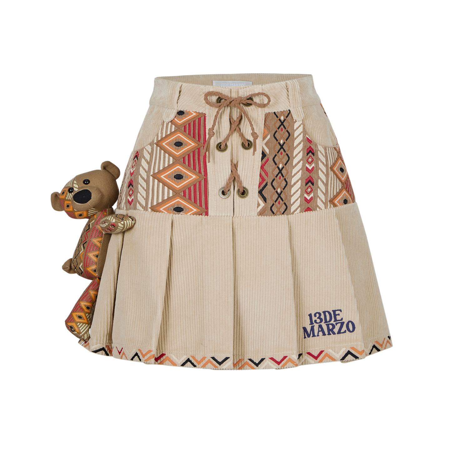 13DE MARZO Tribe Hunting Totem Patch Skirt