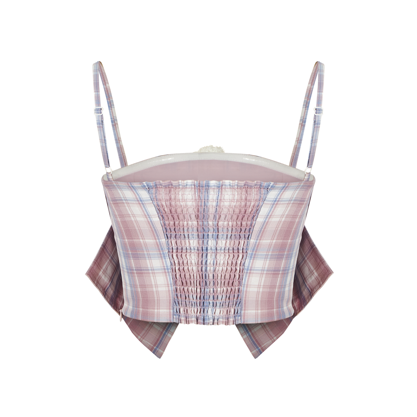 13DE MARZO Doozoo Plaid Bow Tank Top