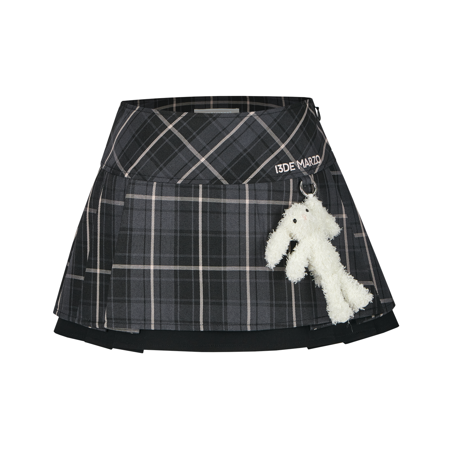 13DE MARZO Plaid Low Waist Pleated Skirt