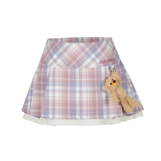 13DE MARZO Plaid Low Waist Pleated Skirt