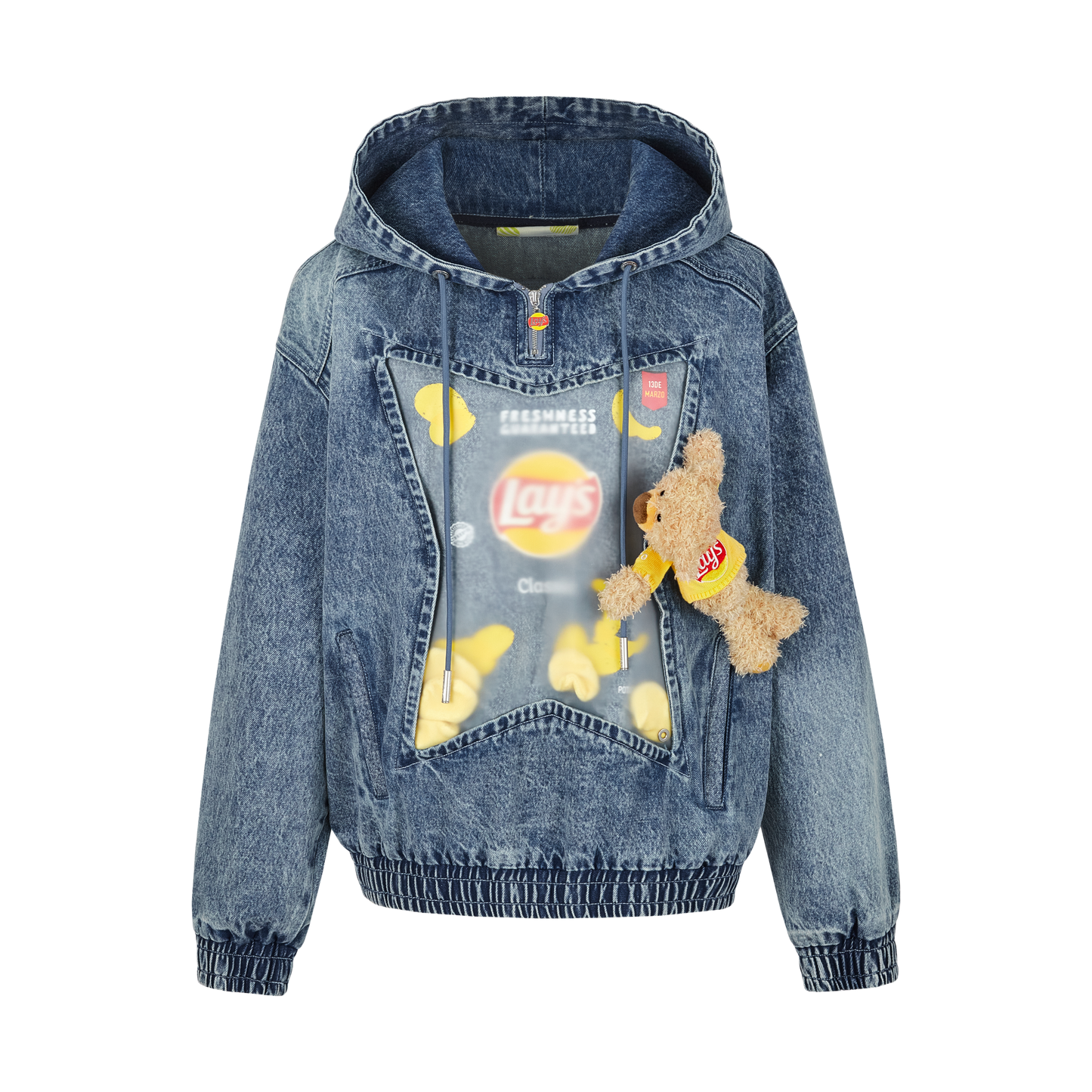 13DE MARZO Lay's Flavor Bear Denim Hoodie