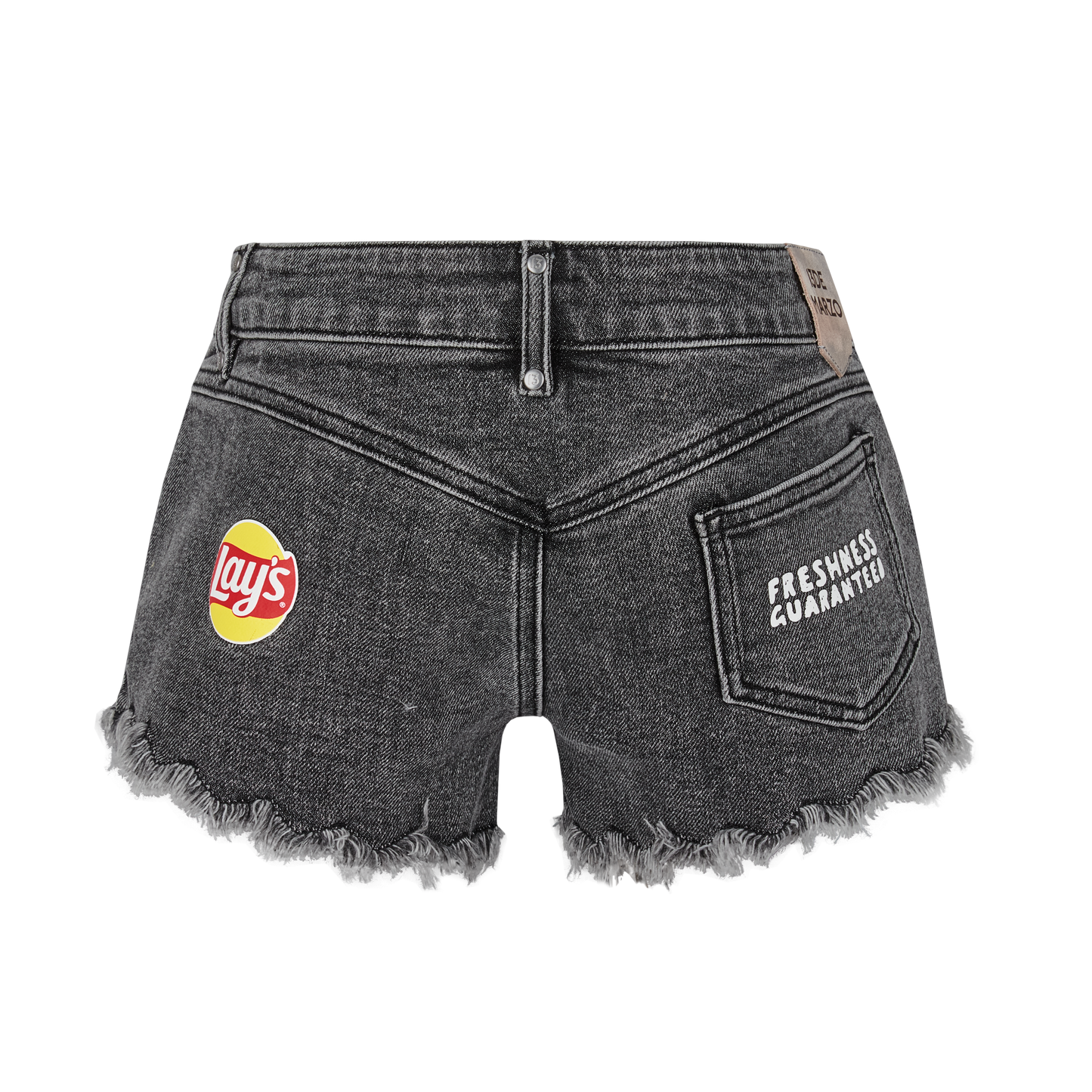 13DE MARZO Lay's Bear Washed Denim Shorts