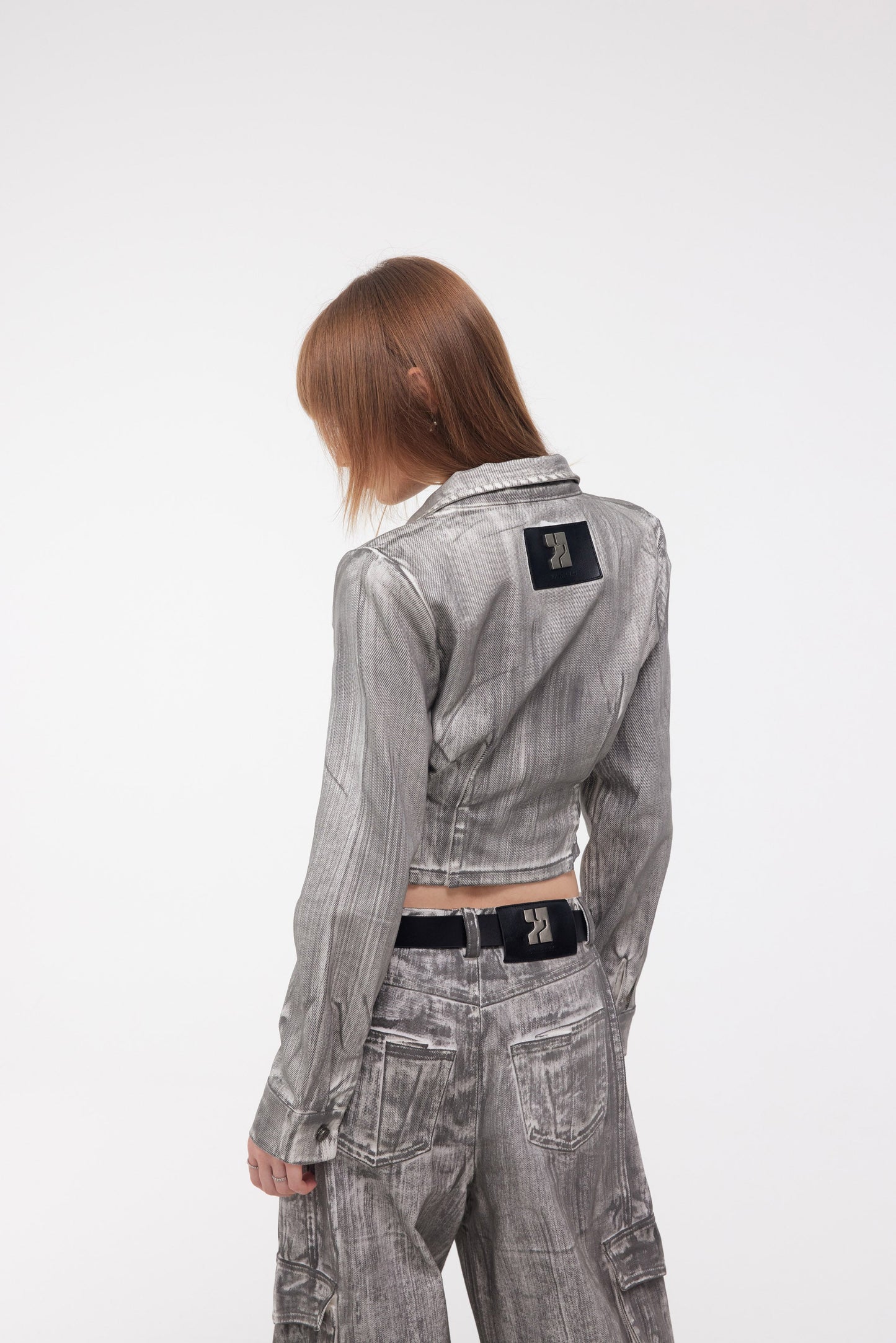 YJ1NGZYZJ Denim Corset Jacket In Scrawl