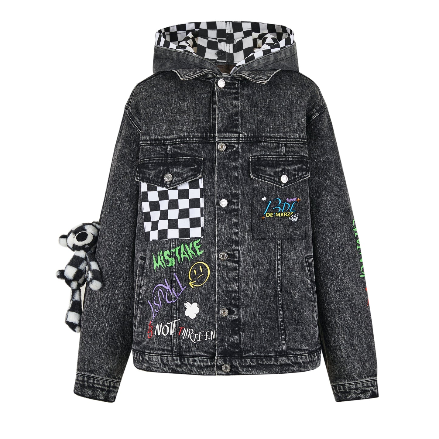 13DE MARZO Graffiti Racing Denim Jacket