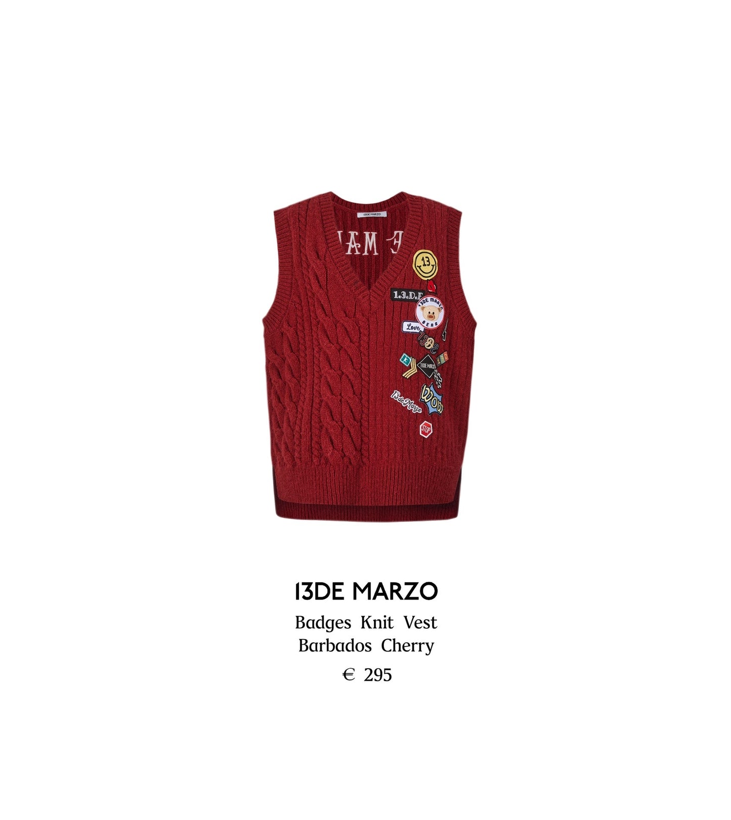 13DE MARZO Badges Knit Vest