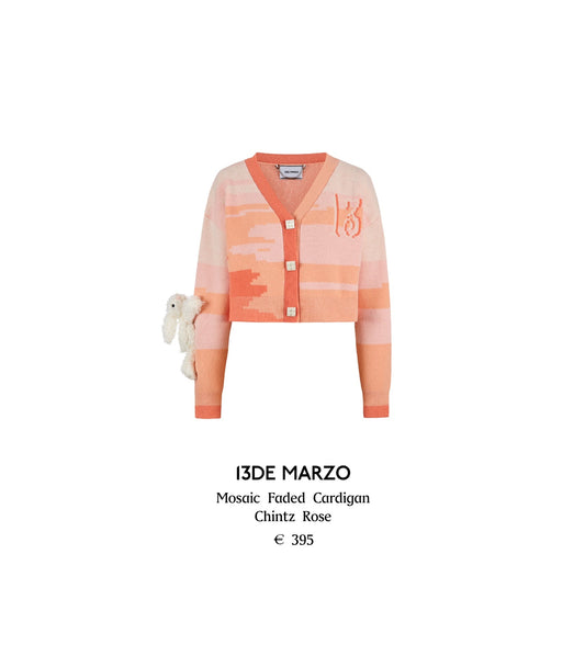 13DE MARZO Mosaic Faded Cardigan