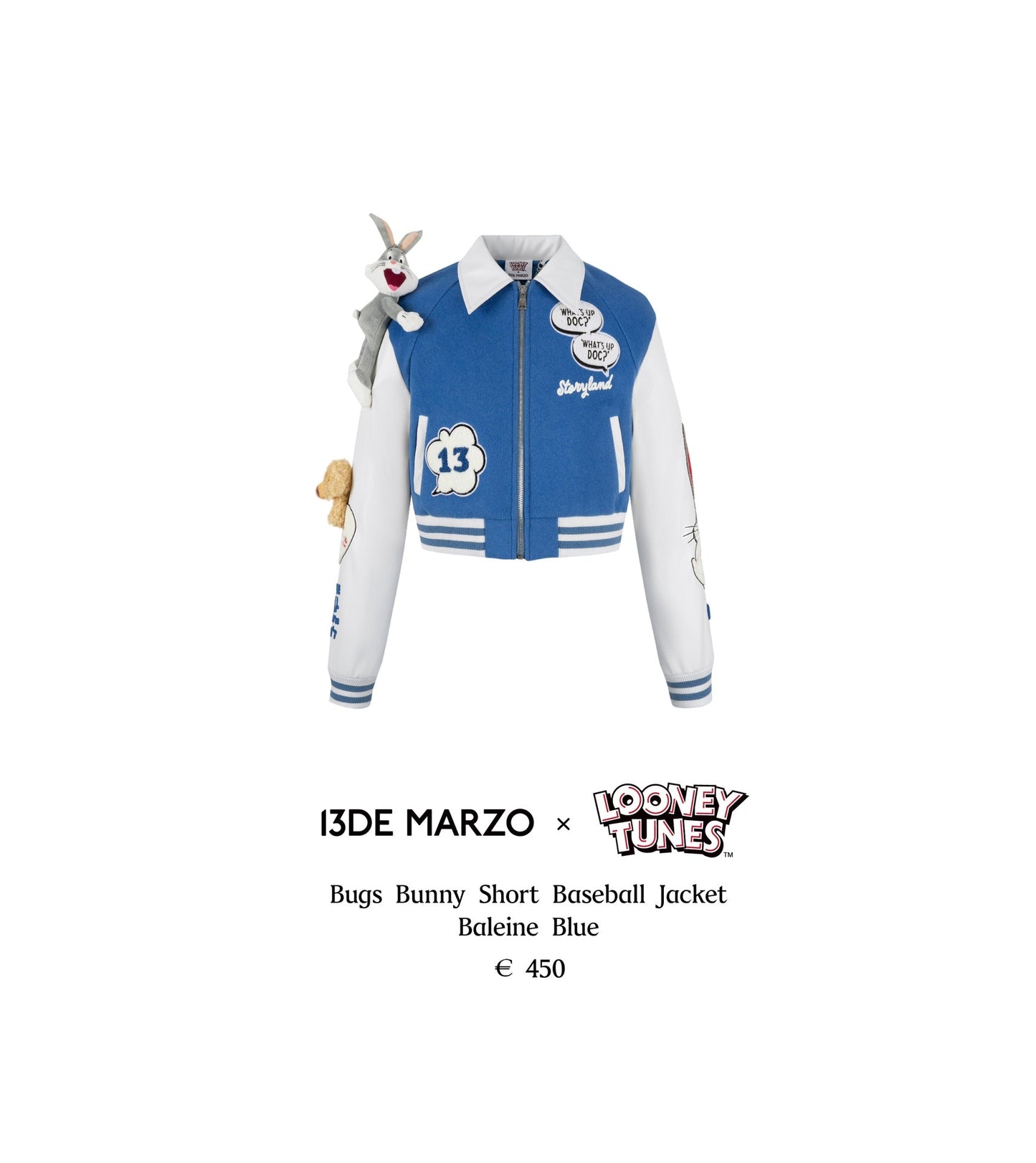 13DE MARZO Bugs Bunny Short Baseball Jacket