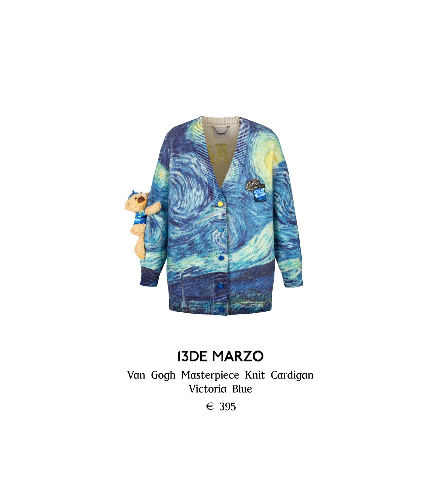 13DE MARZO Van Gogh Masterpiece Knit Cardigan