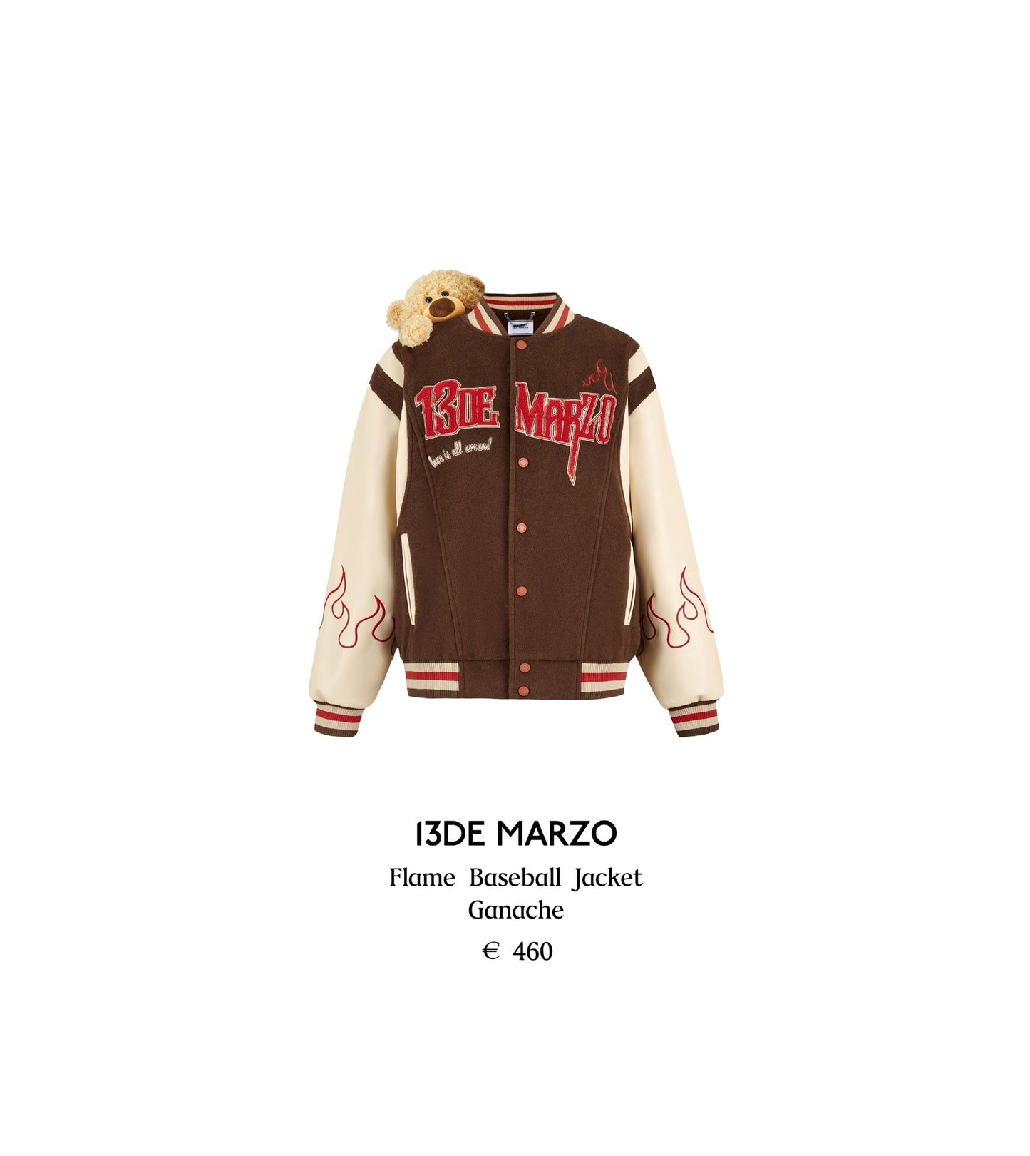 13DE MARZO Flame Baseball Jacket