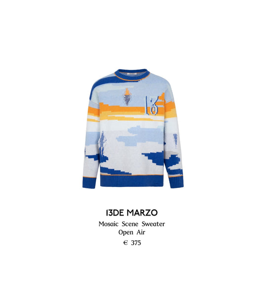 13DE MARZO Mosaic Scene Sweater