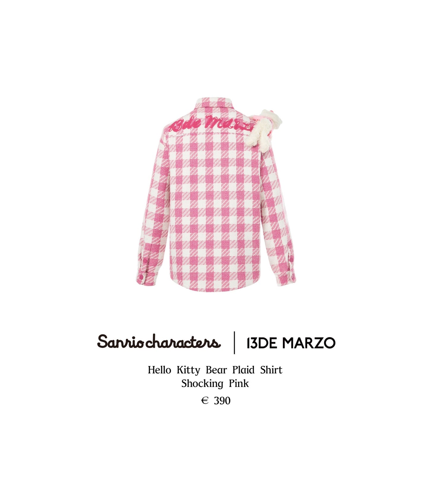 13DE Marzo Hello Kitty Bear Plaid Shirt