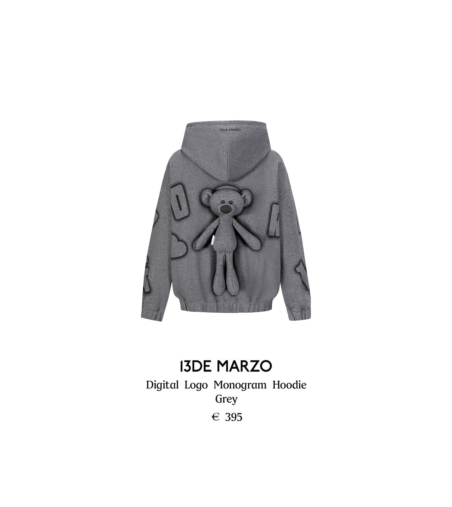 13DE MARZO Digital Logo Monogram Hoodie